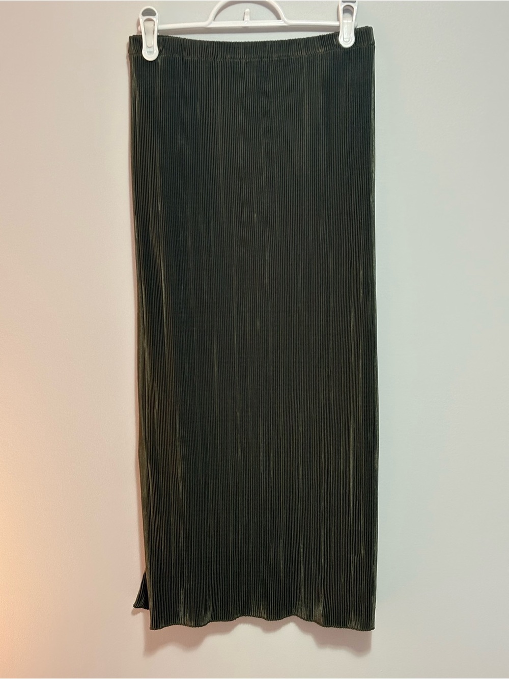 J. Crew Olive Green Ribbed Midi Skirt